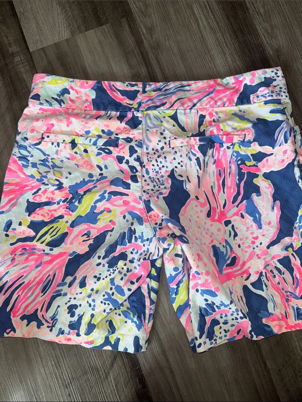 Lilly Pulitzer Callahan shorts Tidal Wave Pans Garden blue pink 4 women’s resort